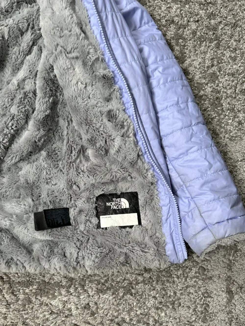The North Face Girls Gray and Purple Jacket Mossbud Swirl Parka L 14/16